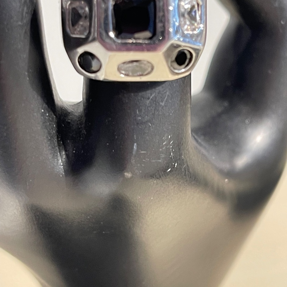 Unique Designed Sterling Silver Ring With Clear &… - image 2